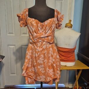 Floral Orange Dress
